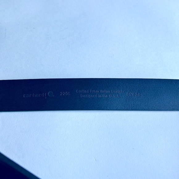 Men’s Carhartt Brown Italian Leather Belt size 34 - Picture 3 of 7